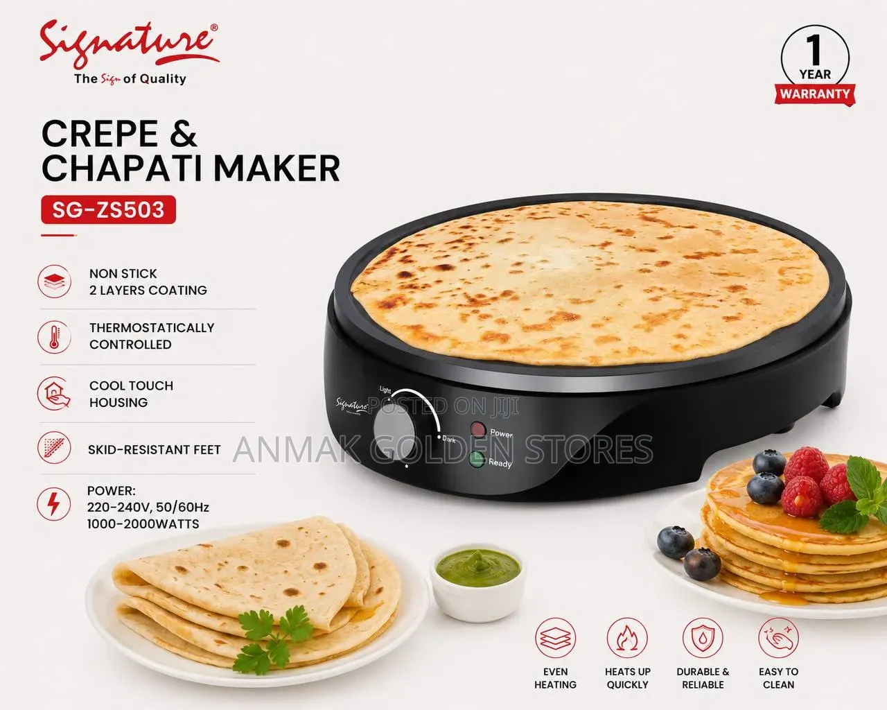 Signature 28 Cm Crepe Chapati Maker
