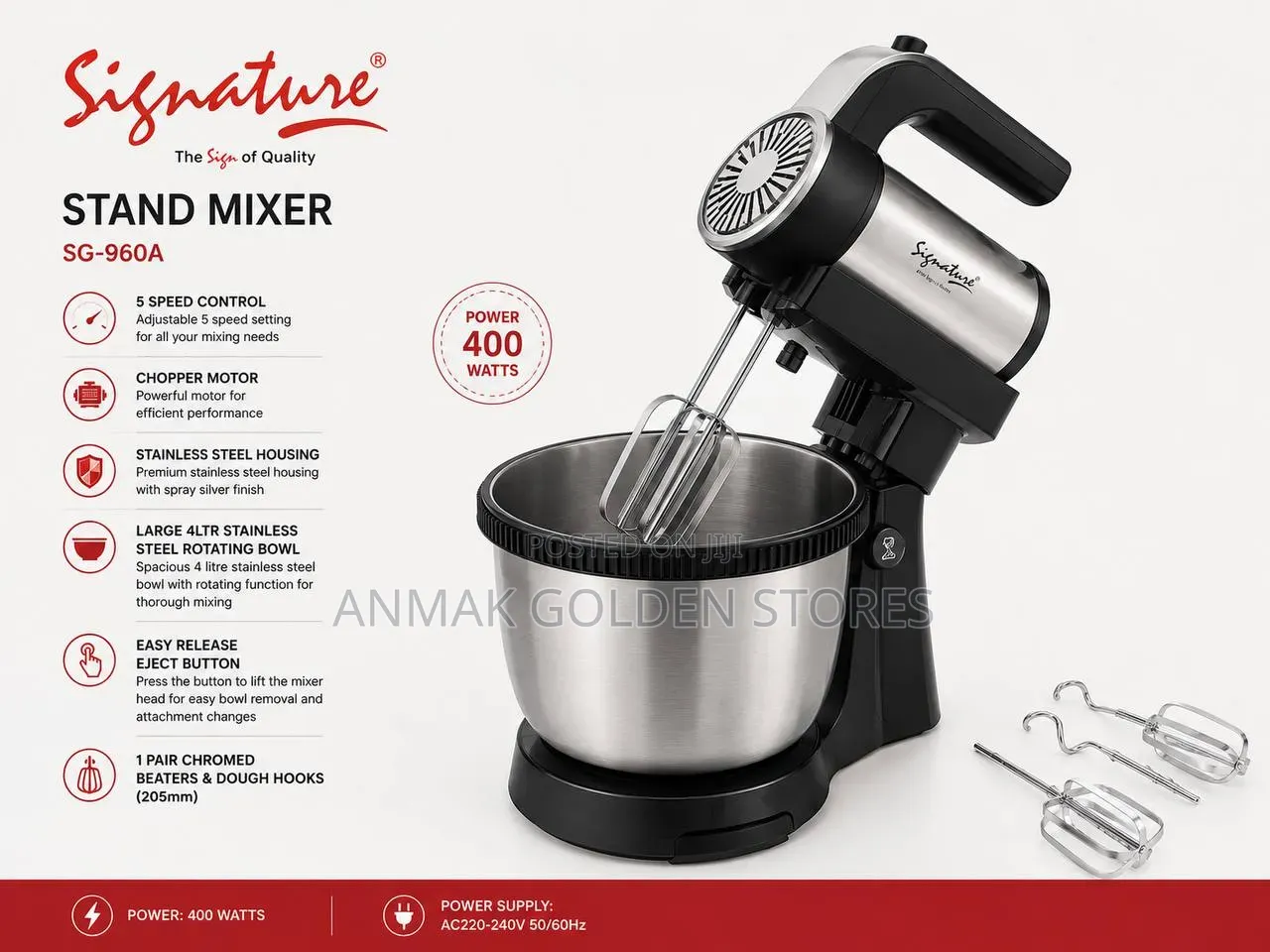 Signature Stand Mixer With 4 LTR Bowl