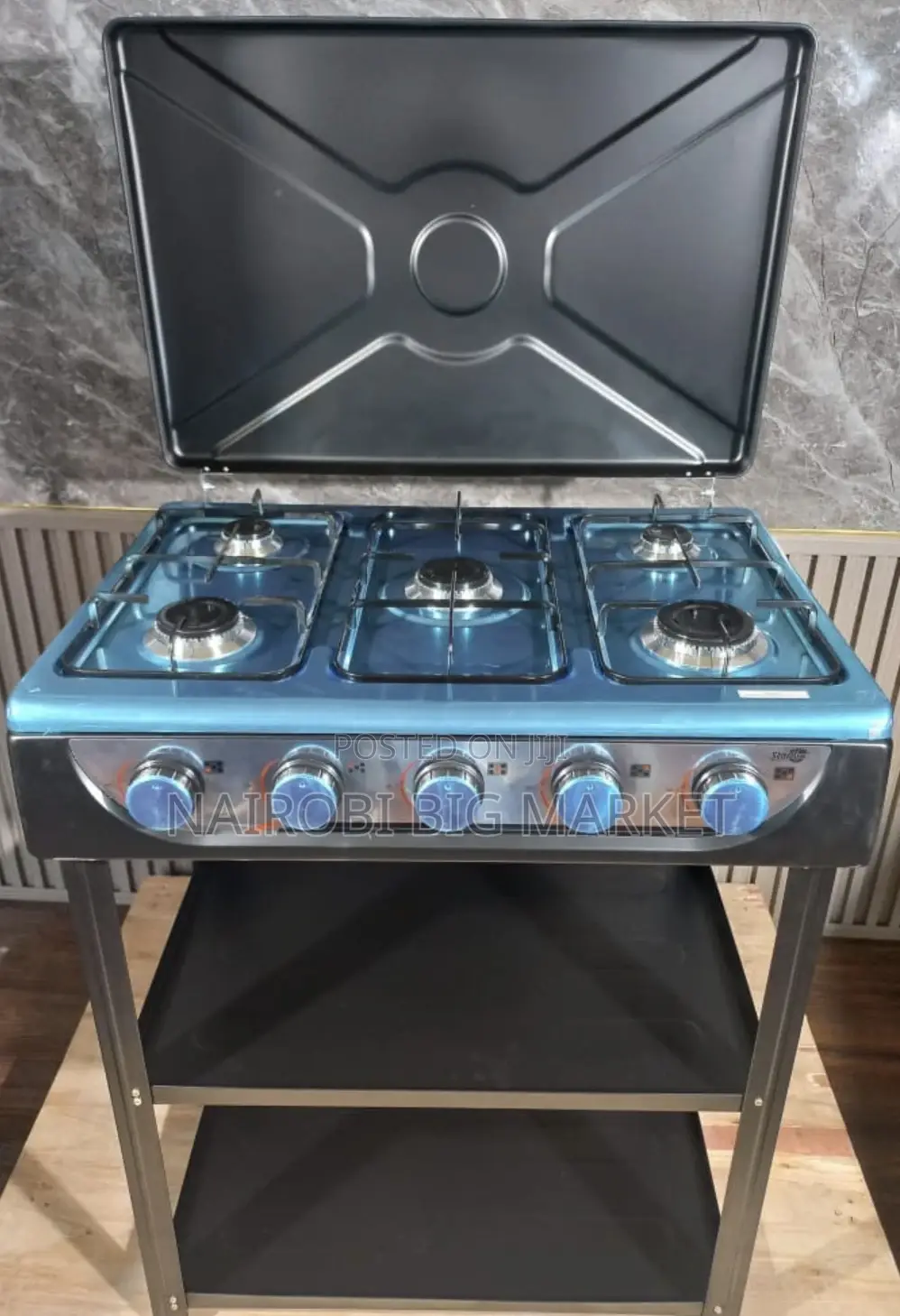 Starlux 5 Burner Standing Cooker With Shelves