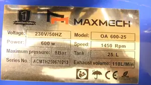 Maxmech 25l Silent Air Compressor /Quiet 650w Motor for Spray Painting