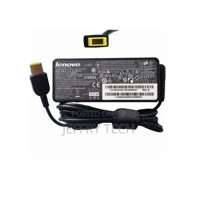 Lenovo Usb Yellow Genuine Laptop Charger Slim Tip Ac Adapter-Black