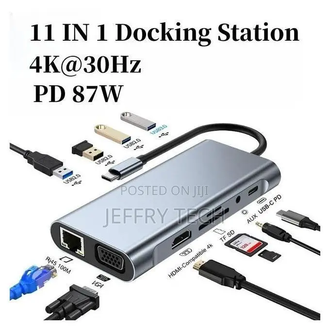 11 in 1 Vga + Lan Port + 4 X Usb 3.0 + Sd / Tf Card + Hdmi + Audio Por