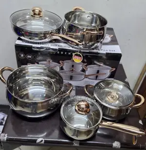 10 Pieces Gold Stainless Steel Edenburg Cookware