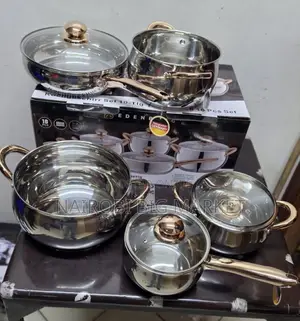 10 Pieces Gold Stainless Steel Edenburg Cookware