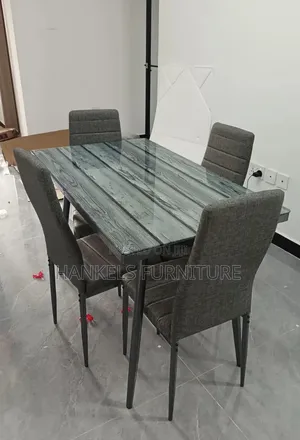Gray 4 Seater Dining Table Set
