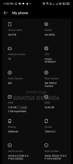 Itel S18 64 GB Blue