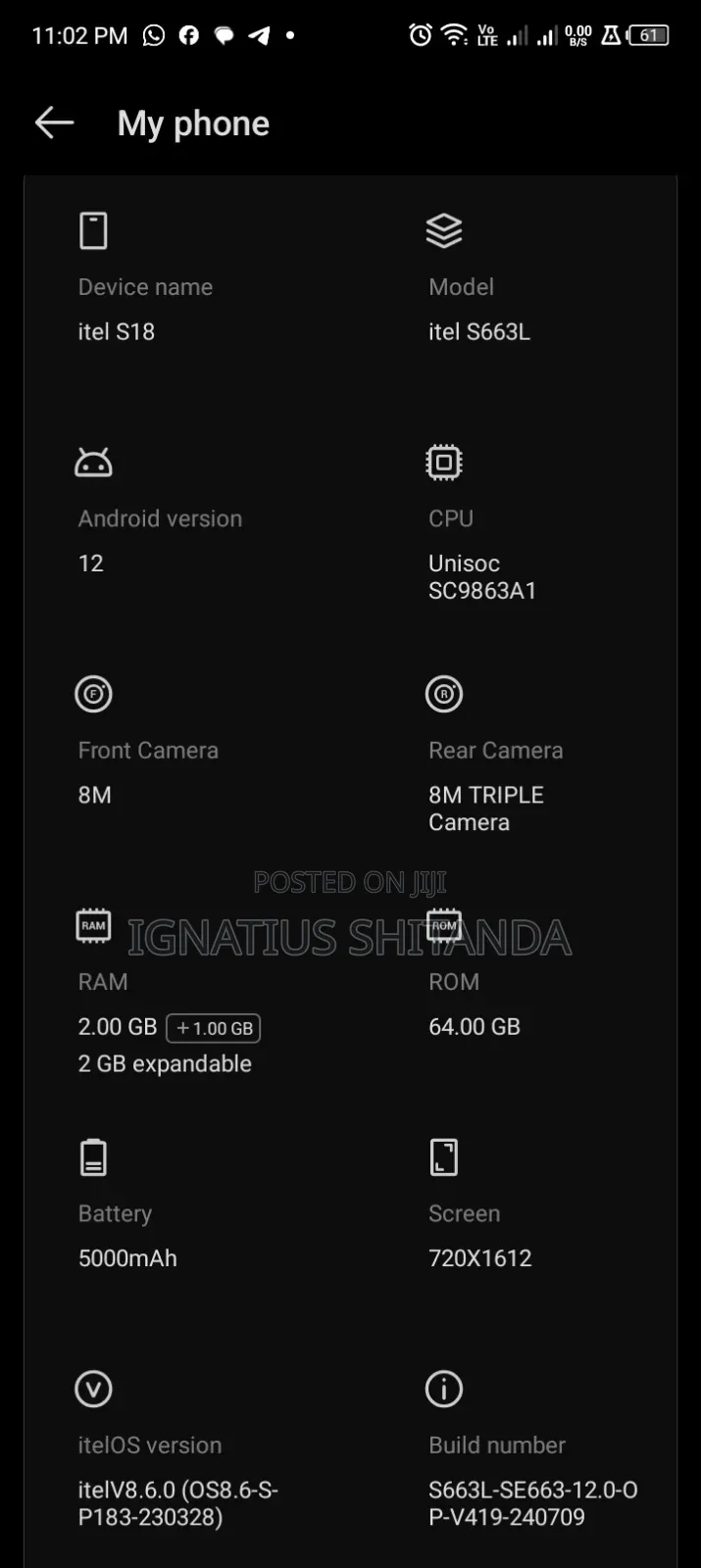Itel S18 64 GB Blue