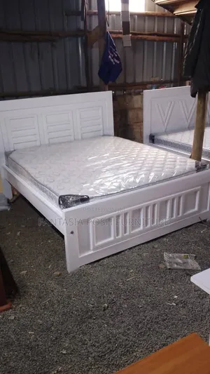 White Modern 5 by 6 Bed + Free Delivery