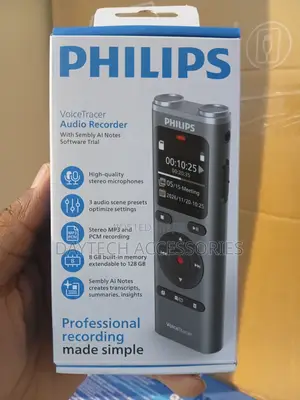 Philips Dvt2075 Voicetracer Audio Recorder - Grey