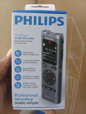 Philips Dvt2075 Voicetracer Audio Recorder 8gb, Mp3 Stereo.