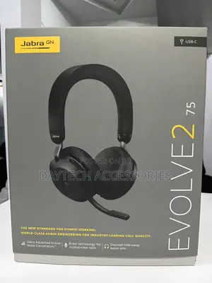 These Are Jabra Evolve2 75 Wireless Headphones in Black.