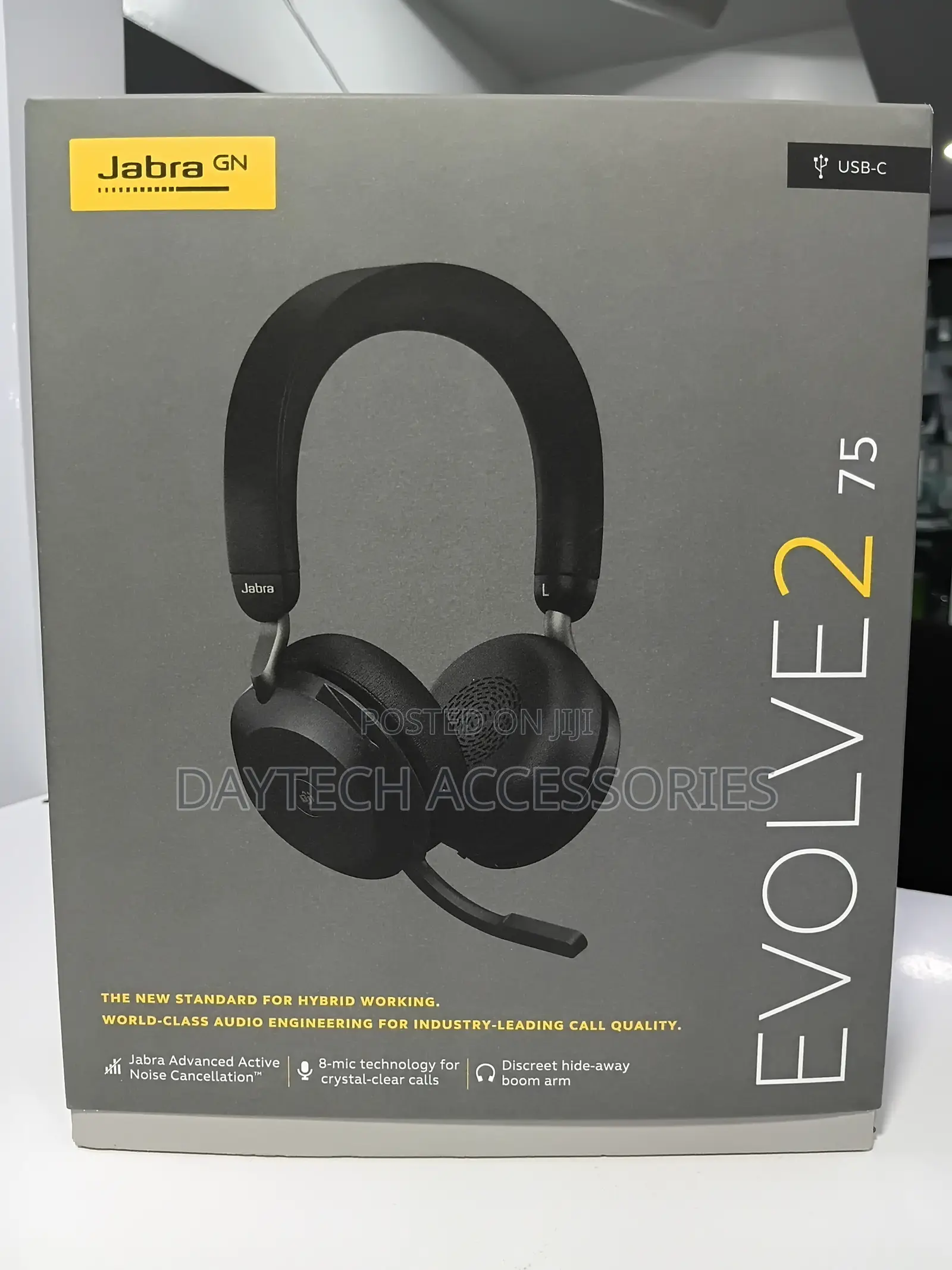 These Are Jabra Evolve2 75 Wireless Headphones in Black.