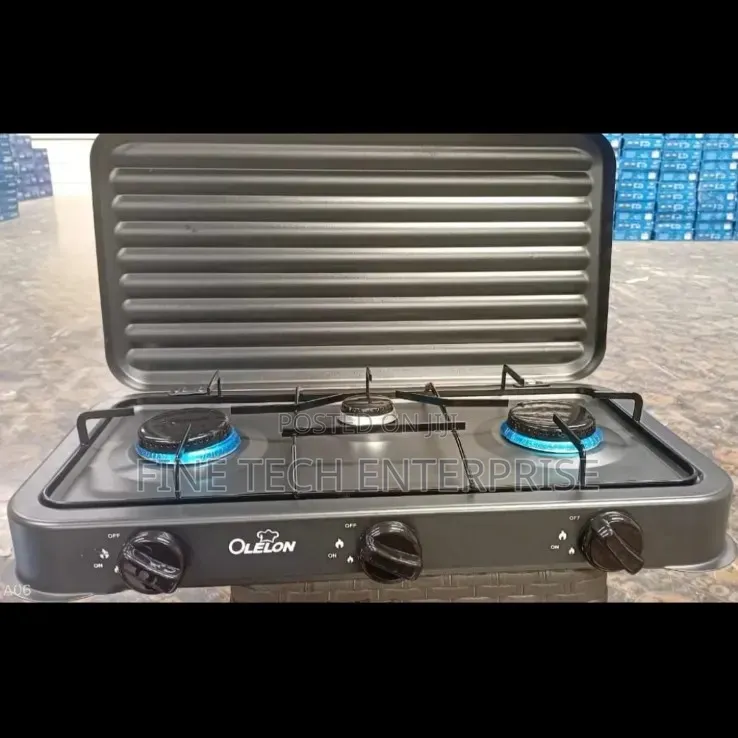 Olelon 3 Burner Gas Stove Cooker With Cover Lid