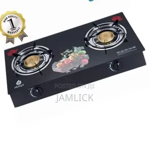 Nunix Glass Top Double Burner Gas Cooker - Db