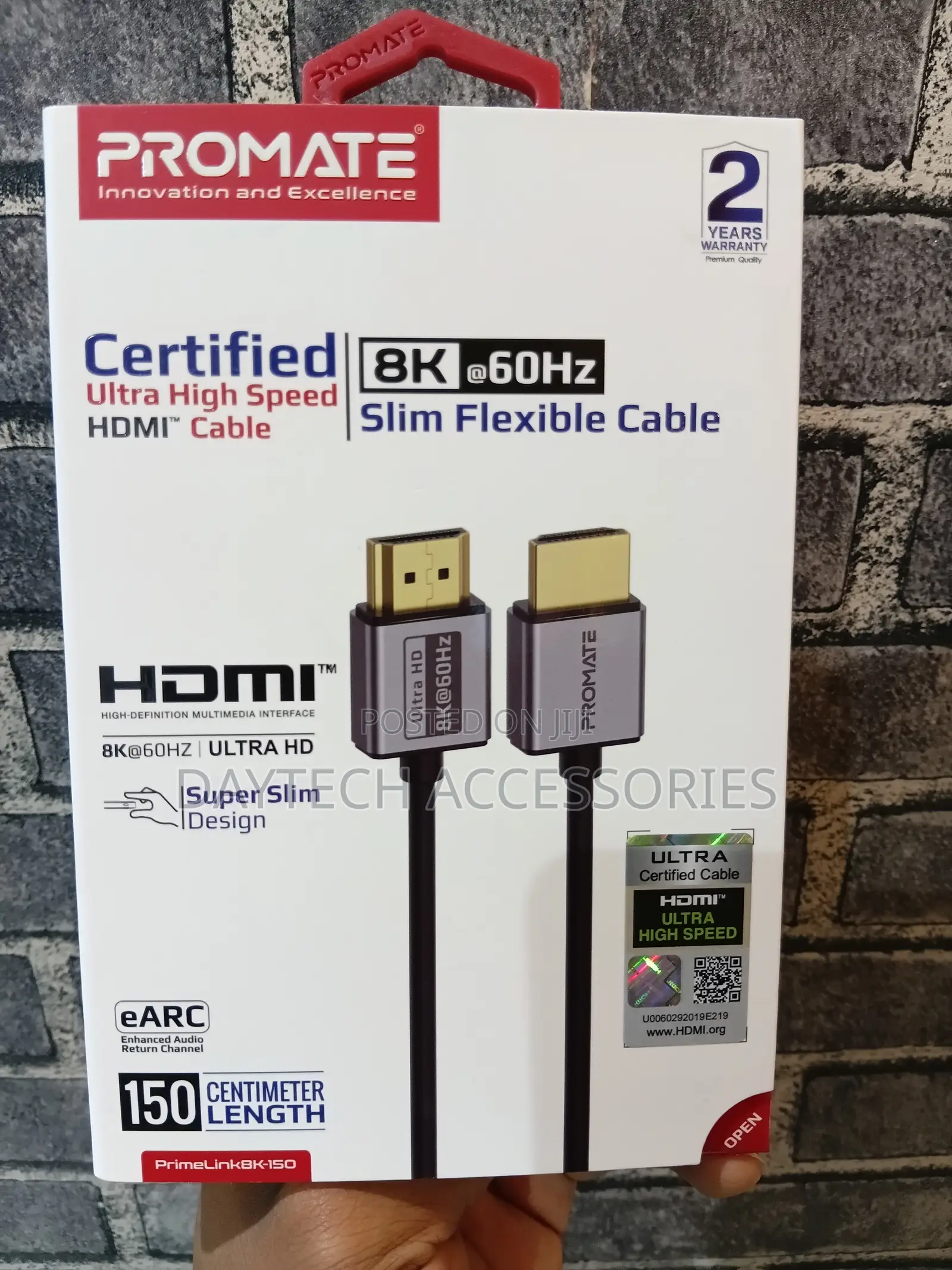 Promate Hdmi to Hdmi Slim Cable With 48gbps 2.1v 1.5m