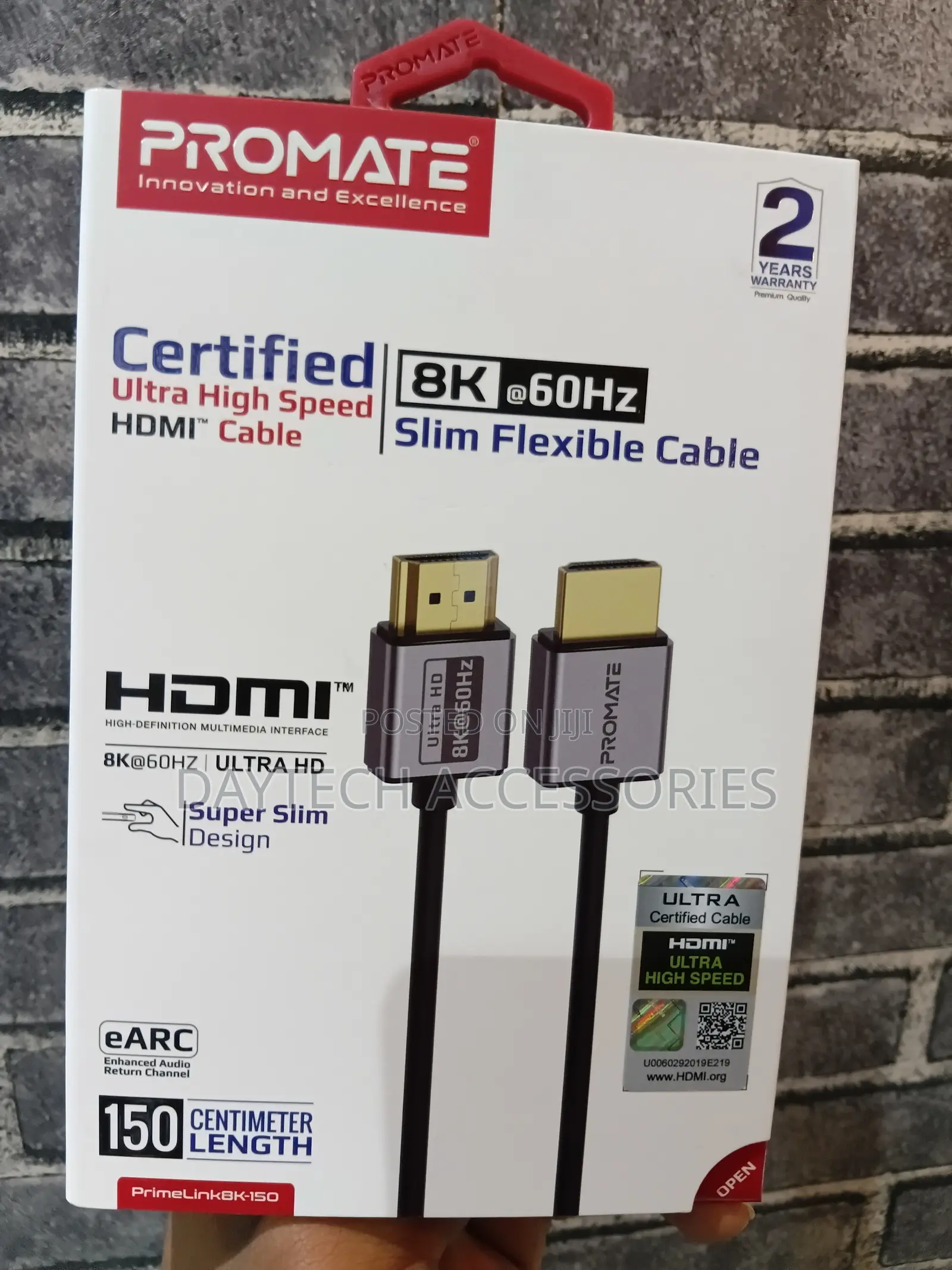 Promate Hdmi to Hdmi Slim Cable With 48gbps 2.1v 1.5m