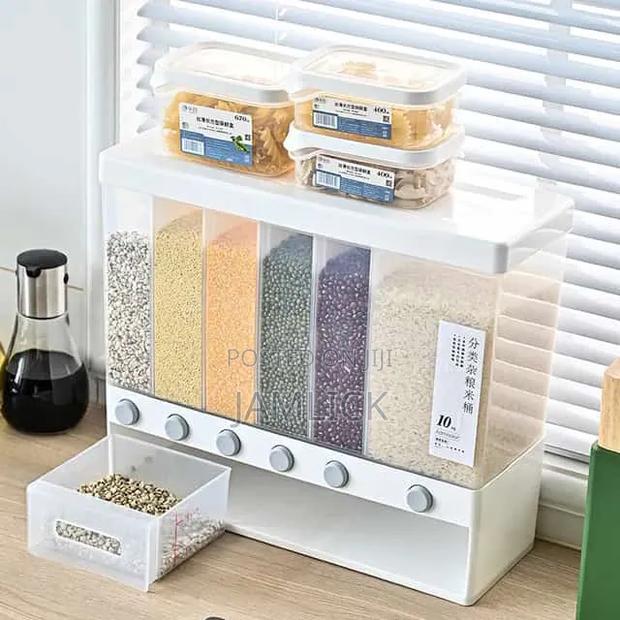 10kg Partitioned Multifunctional Cereal Rice Dispenser – Jy - thumbnail 3