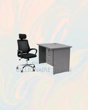 Practical 1m Desk and Headrest Mesh Chair for Office Corners