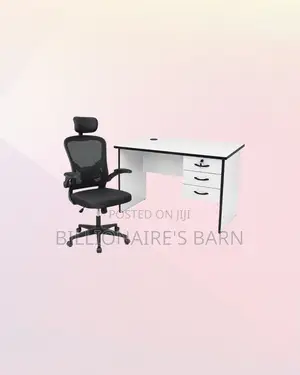 Practical Desk and Black Flip-Up Arms Ergonomic Chair for Daily Tasks