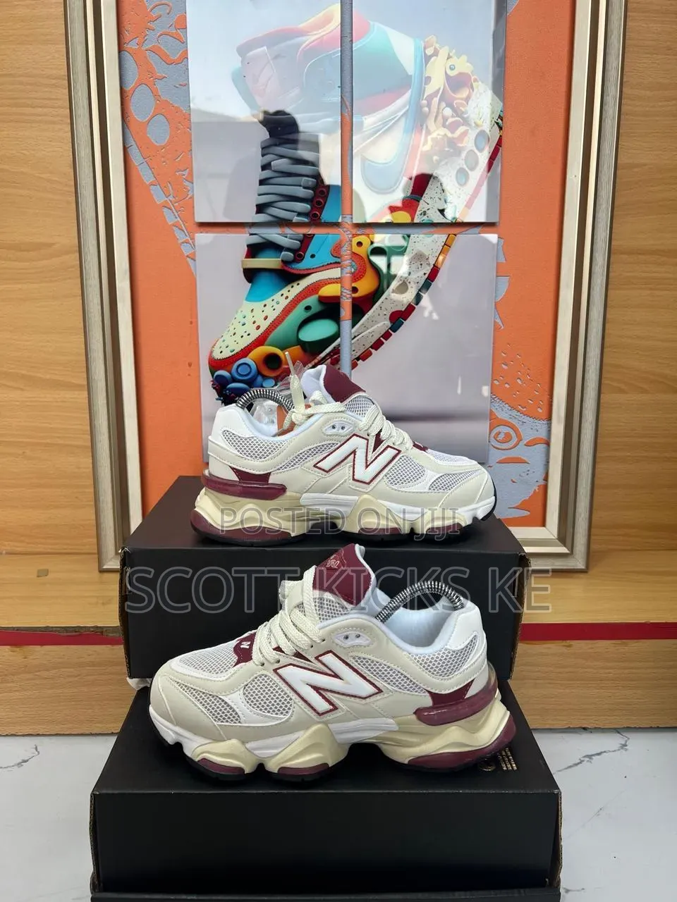 New Balance 9060 Linen Burgundy