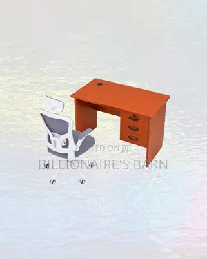 Practical 1m Desk and White Flip-Up Arms Ergonomic Chair Organisation