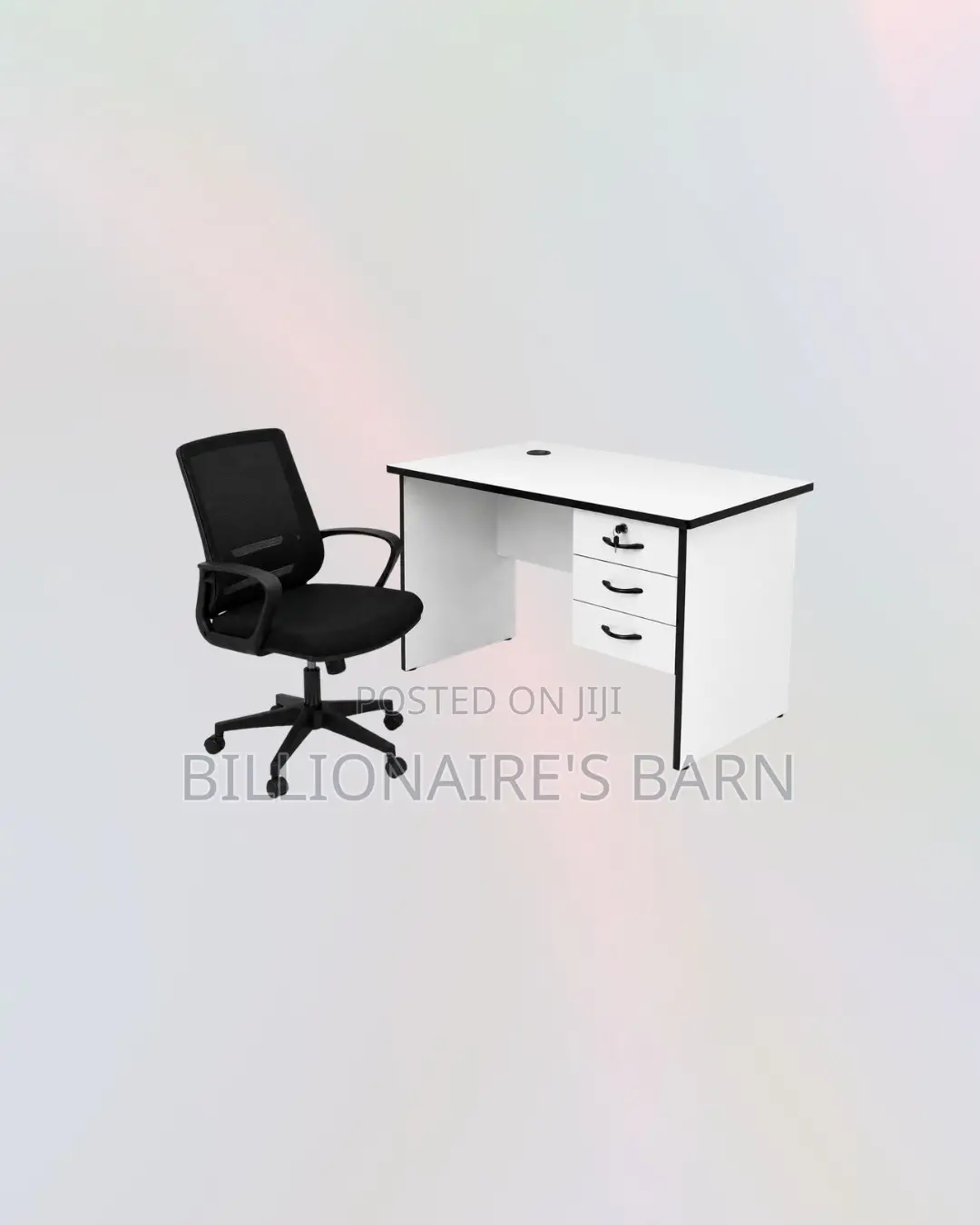 Practical 1m Desk and Mid-Back Ergonomic Mesh Chair for Compact Spaces