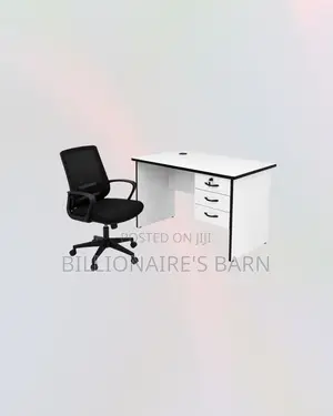 Practical 1m Desk and Mid-Back Ergonomic Mesh Chair for Compact Spaces