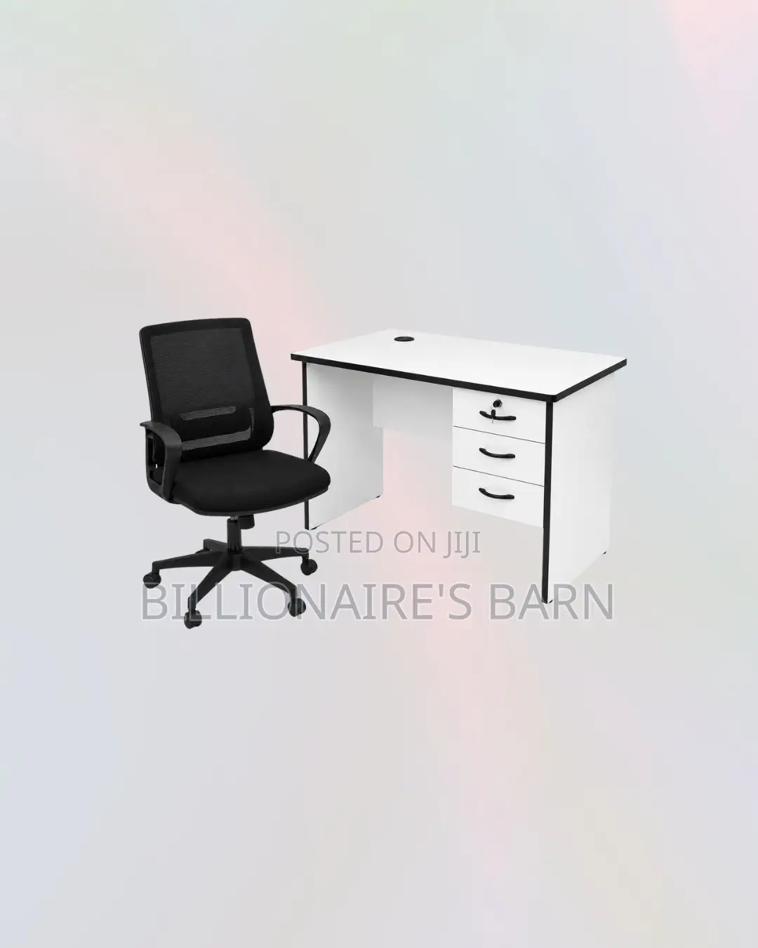 Practical 1m Desk and Mid-Back Ergonomic Mesh Chair for Compact Spaces