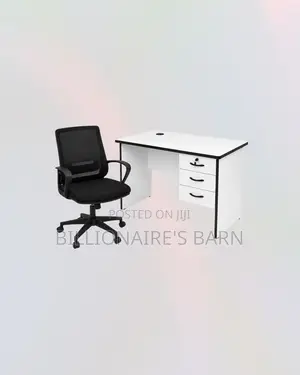 Practical 1m Desk and Mid-Back Ergonomic Mesh Chair for Compact Spaces