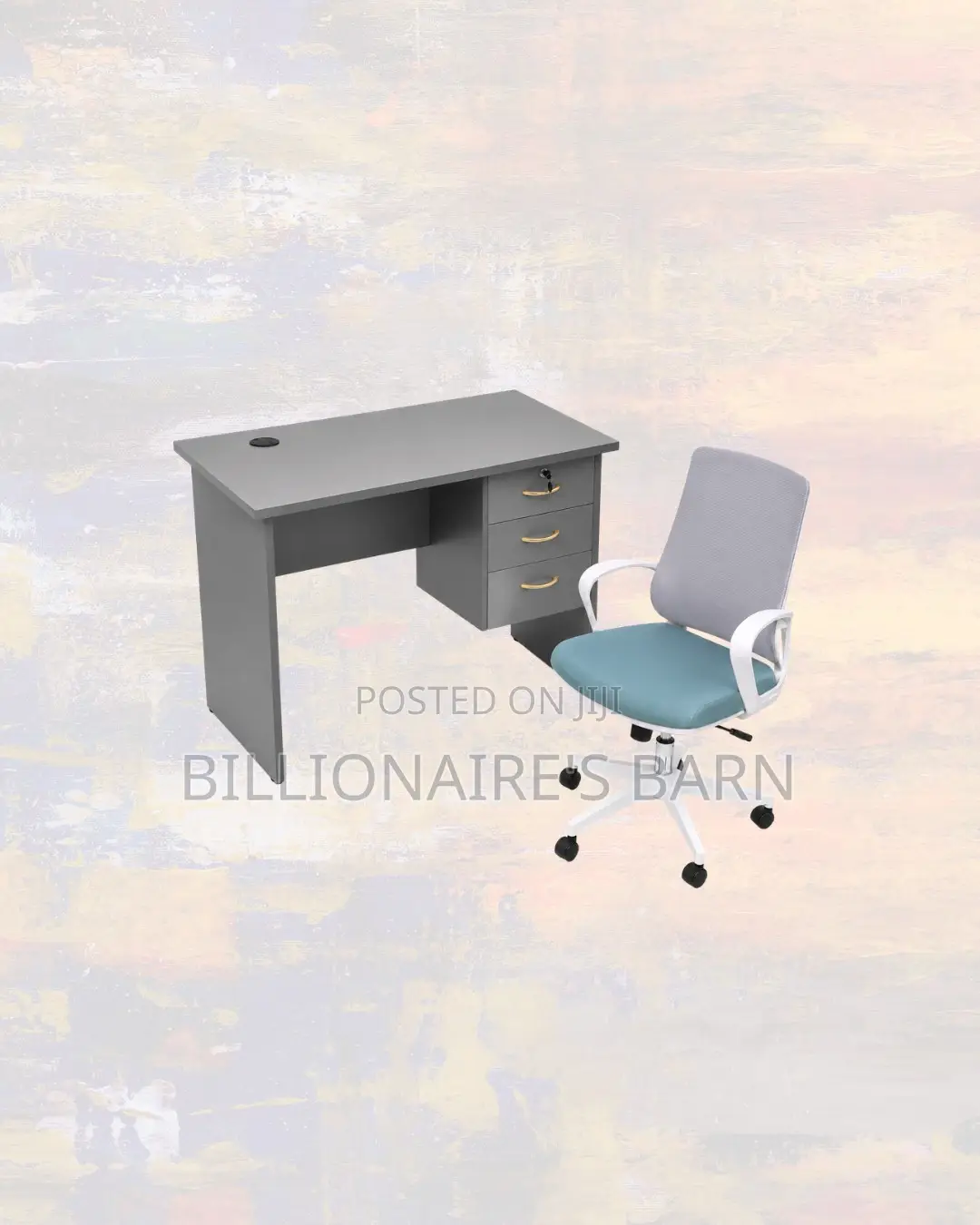 Practical 1m Desk and White Mid-Back Mesh Chair for Desk Organisation