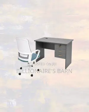 Practical 1m Desk and White Mid-Back Mesh Chair for Desk Organisation