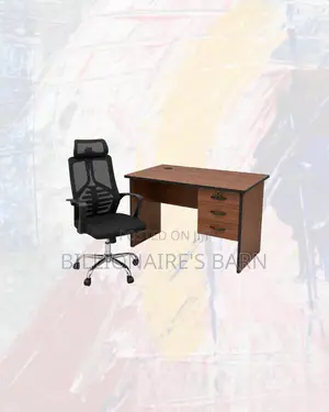 Practical Desk and High-Back Ergonomic Mesh Chair for Office Routines