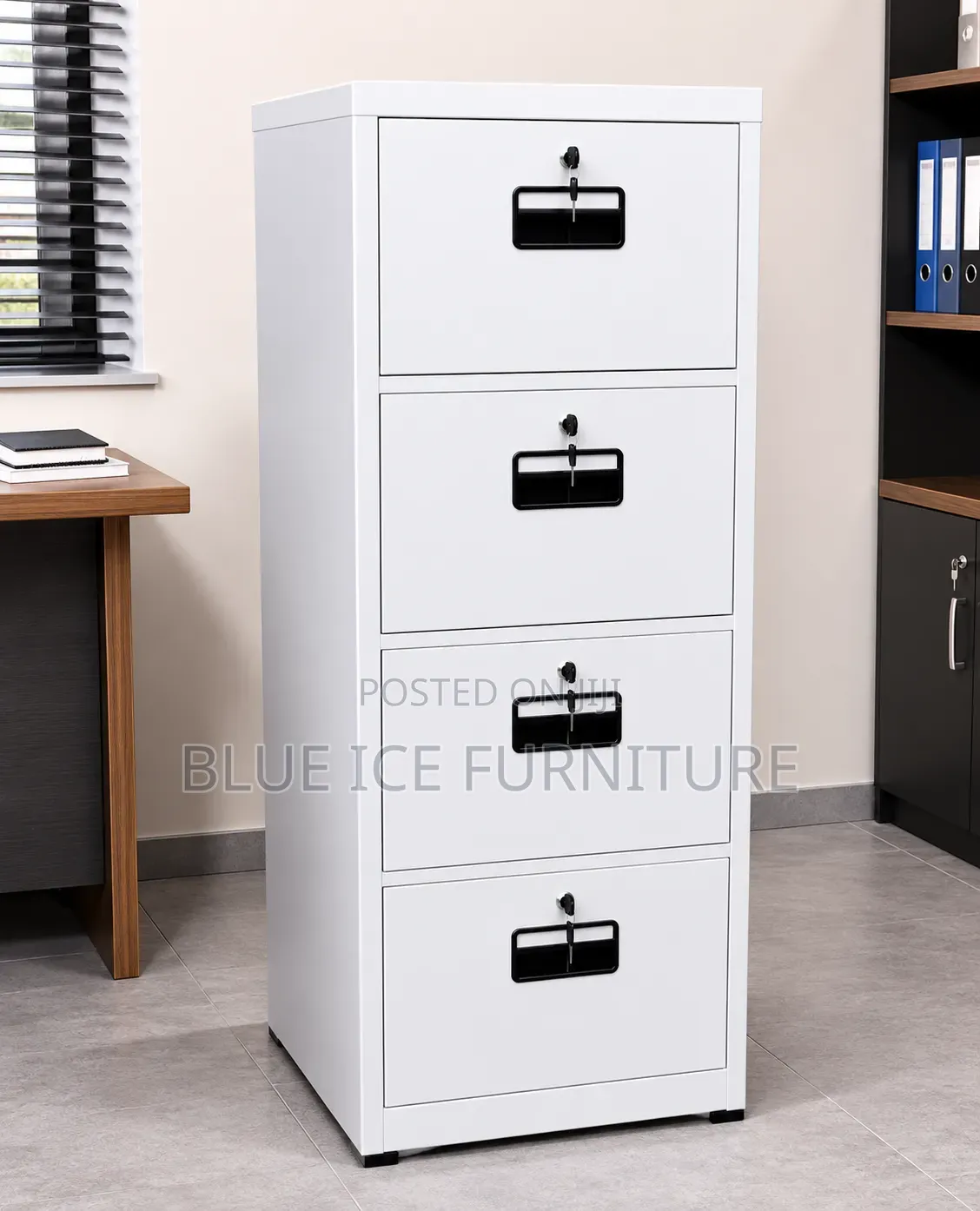Metal Office Filing Cabinet With 4 Lockable Drawer