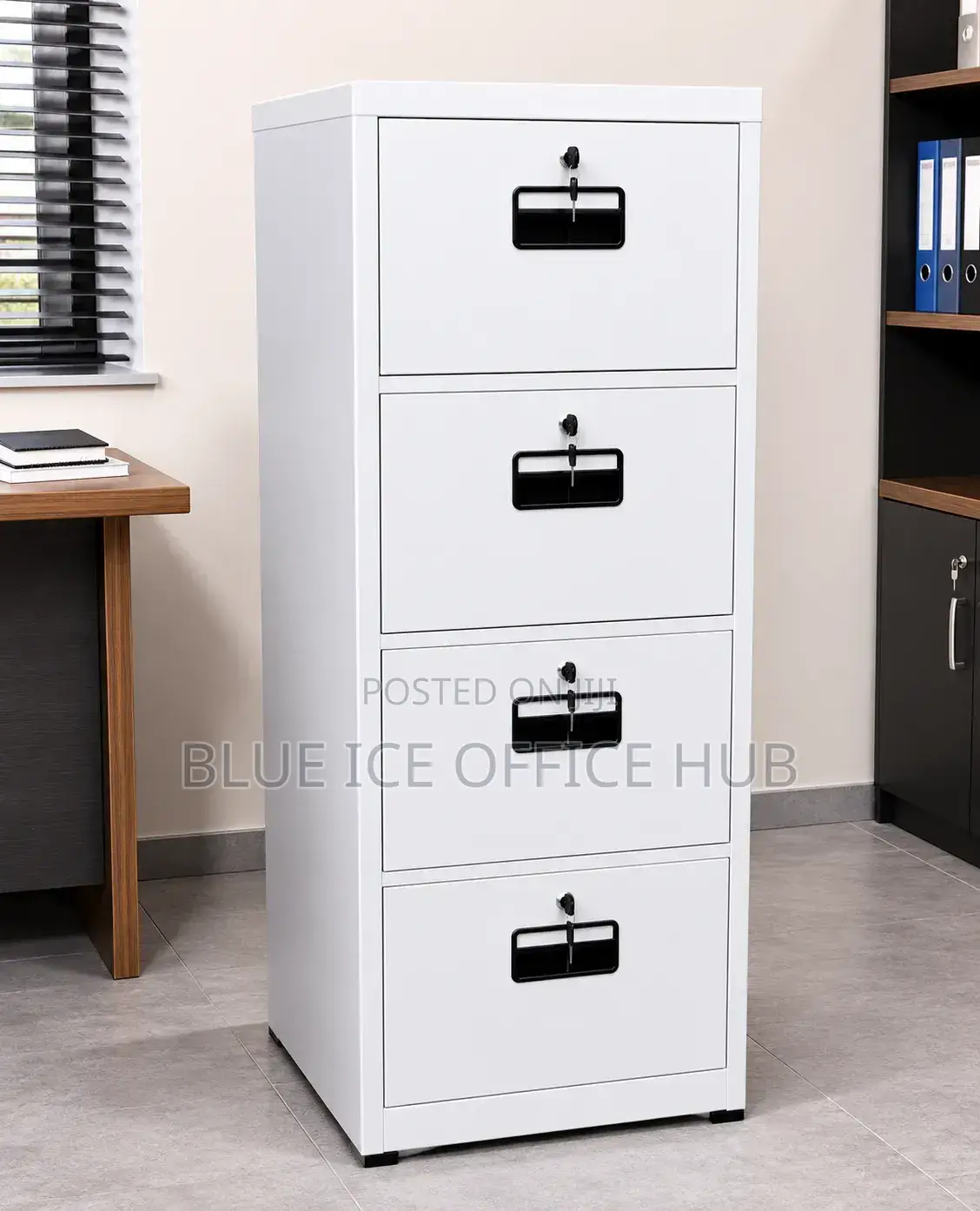Metal Office Filing Cabinet With 4 Lockable Drawer