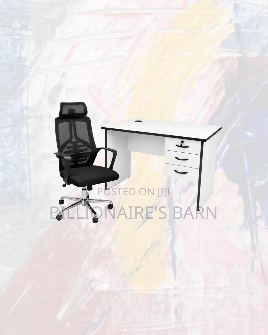 Practical 1m Desk and High-Back Ergonomic Mesh Chair for Daily Tasks
