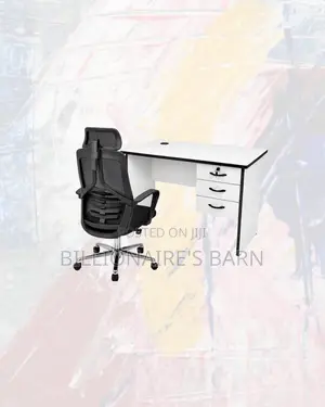 Practical 1m Desk and High-Back Ergonomic Mesh Chair for Daily Tasks