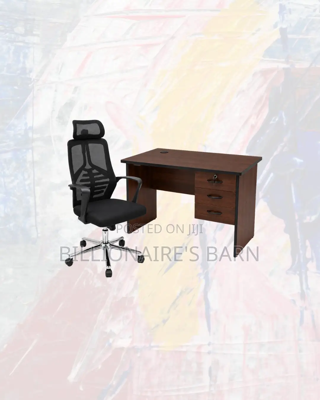 Practical Desk and High-Back Ergonomic Mesh Chair for Office Corners