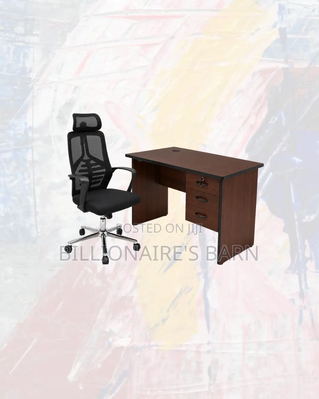 Practical Desk and High-Back Ergonomic Mesh Chair for Office Corners