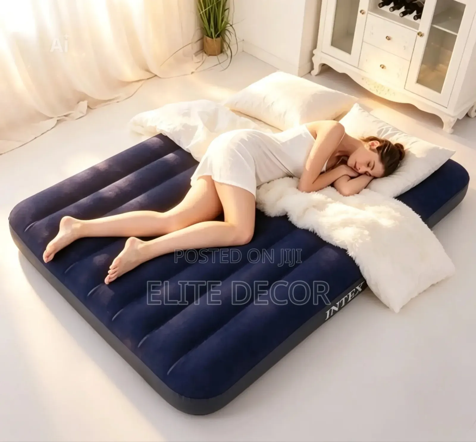 Intex 5×6 Inflatable Air Mattress With Pump – Portable Air Bed