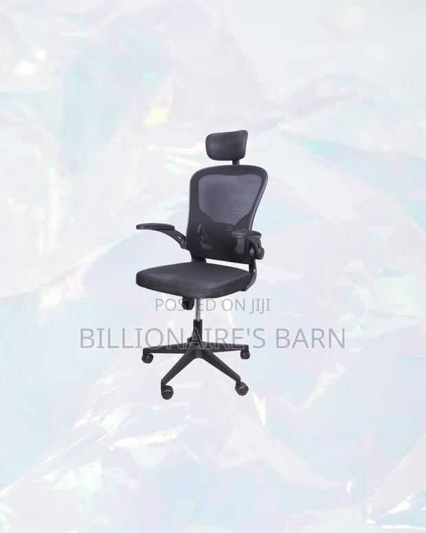 Practical Grey Ergonomic Office Chair With Headrest for Desk Use - thumbnail 2