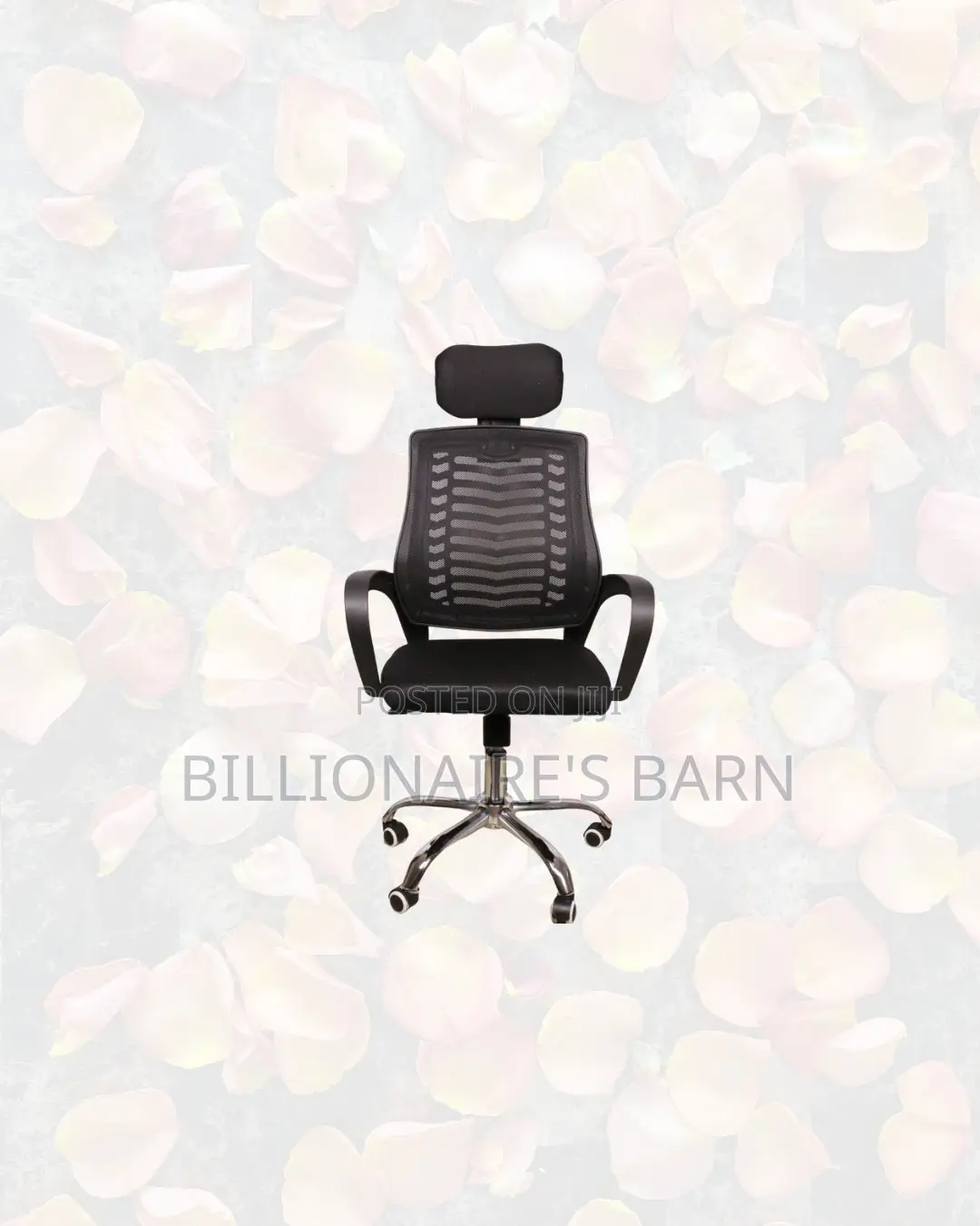 Practical Secretarial Mesh Chair With Headrest for Small Office Layout