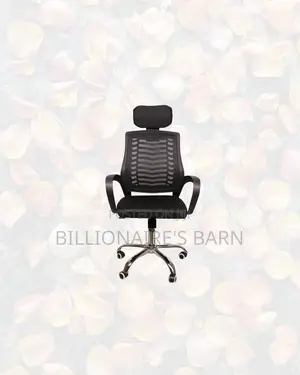 Practical Secretarial Mesh Chair With Headrest for Small Office Layout