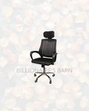 Practical Secretarial Mesh Chair With Headrest for Small Office Layout