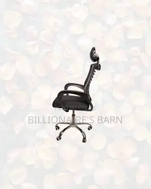 Practical Secretarial Mesh Chair With Headrest for Small Office Layout