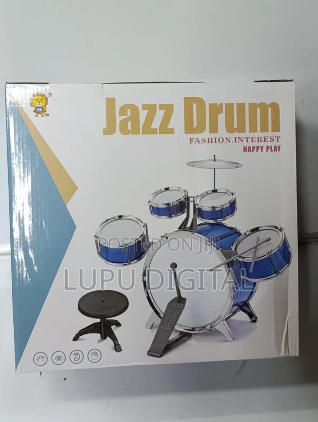 Jazz Drum Set. Red And Blue