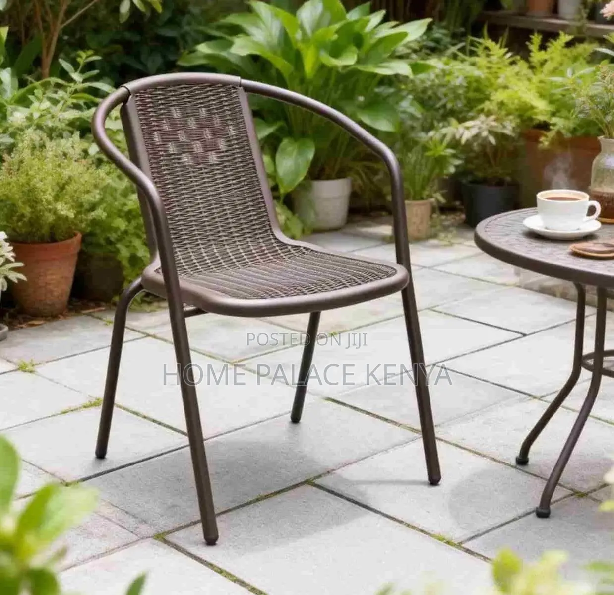 Outdoor Chair: Iron Cane Waterproof Balcony Chair