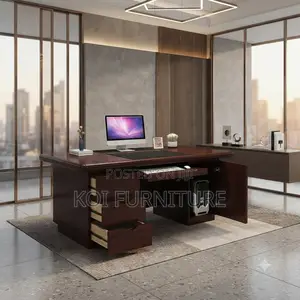 Office Desk; 1.4 Meters Executive Withstand Mahogany Desk