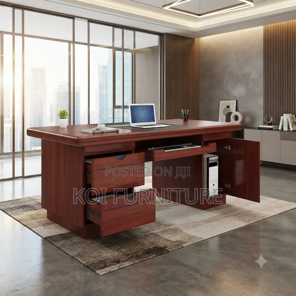 Office Desk; 1.4 Meters Executive Withstand Mahogany Desk