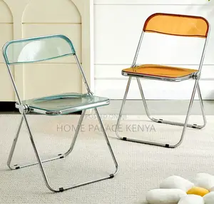 Foldable Chair: Transparent Abs Steel Folding Dining Chair