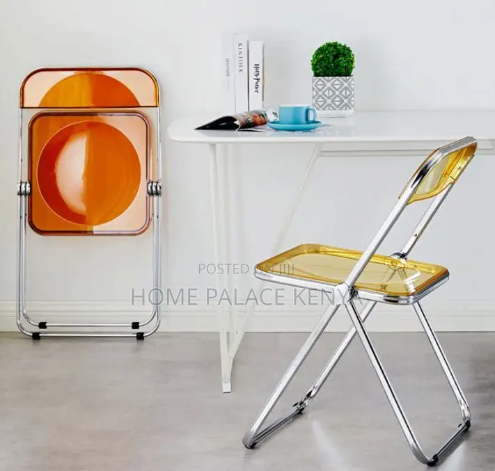 Foldable Chair: Transparent Abs Steel Folding Dining Chair